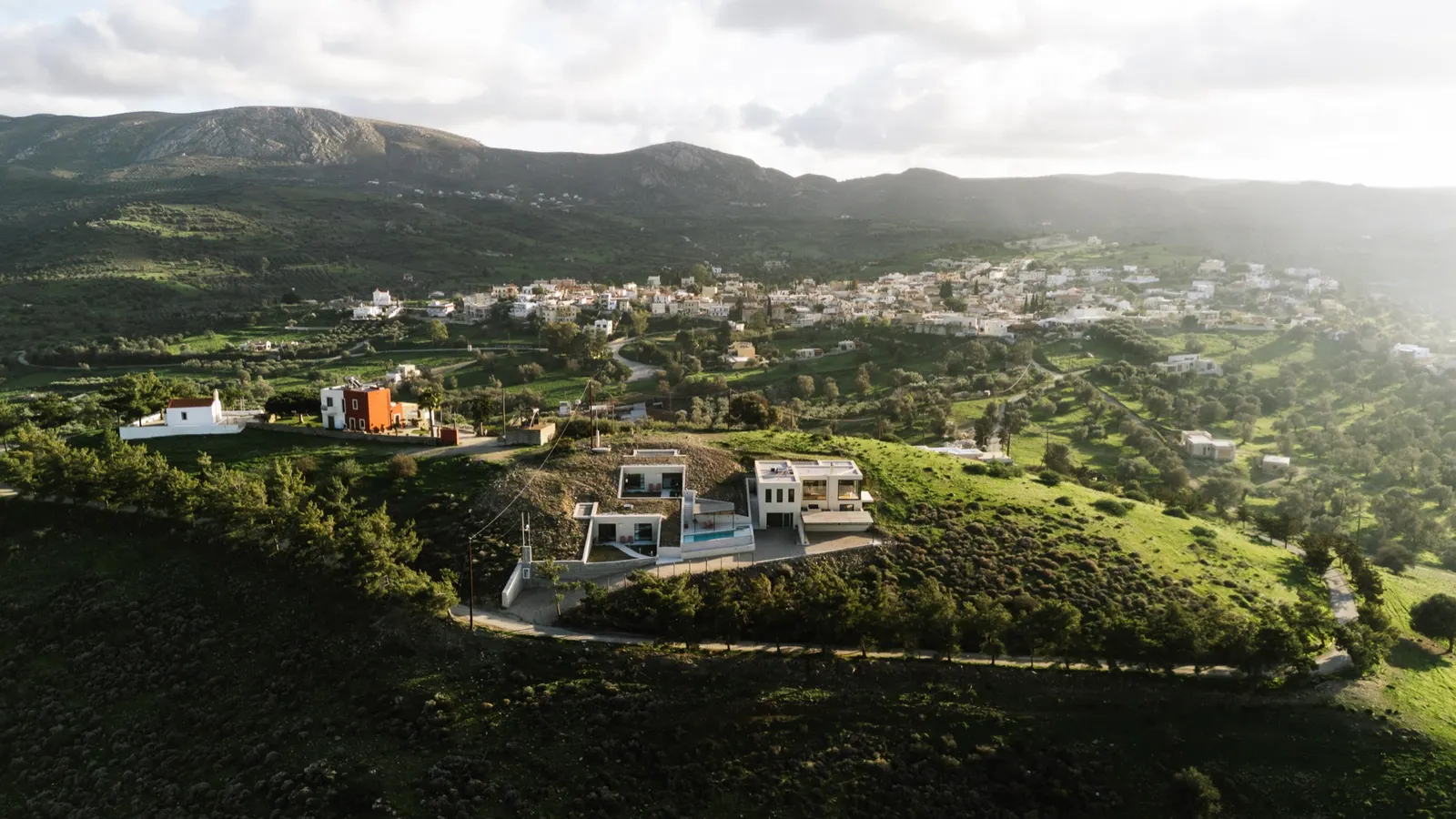 Sivas village and the Messara Valley seen from above